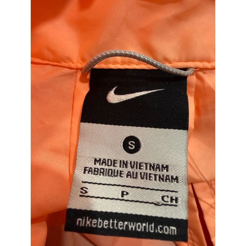 Nike Womens Orange Red Ombre Gradient Full Zip Running Vest Drawstring Small